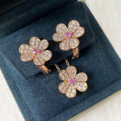 [Luxe Jewelry]FRIVOLE ROSE GOLD FLOWER DIAMOND NECKLACE