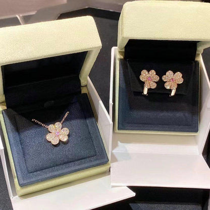 [Luxe Jewelry]FRIVOLE ROSE GOLD FLOWER DIAMOND NECKLACE