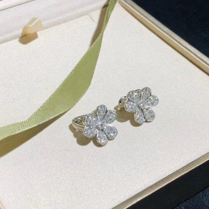 [Luxe Jewelry]FRIVOLE SILVER FLOWER DIAMOND EARRINGS