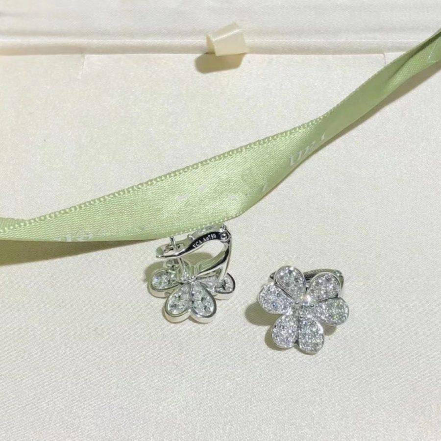 [Luxe Jewelry]FRIVOLE SILVER FLOWER DIAMOND EARRINGS