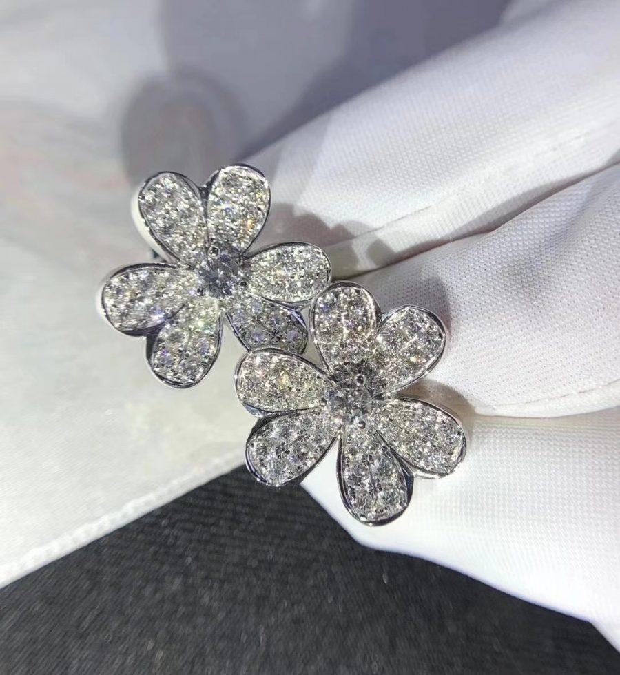 [Luxe Jewelry]FRIVOLE SILVER FLOWER DIAMOND EARRINGS