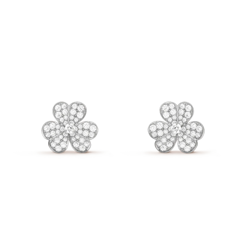 [Luxe Jewelry]FRIVOLE SILVER FLOWER DIAMOND EARRINGS