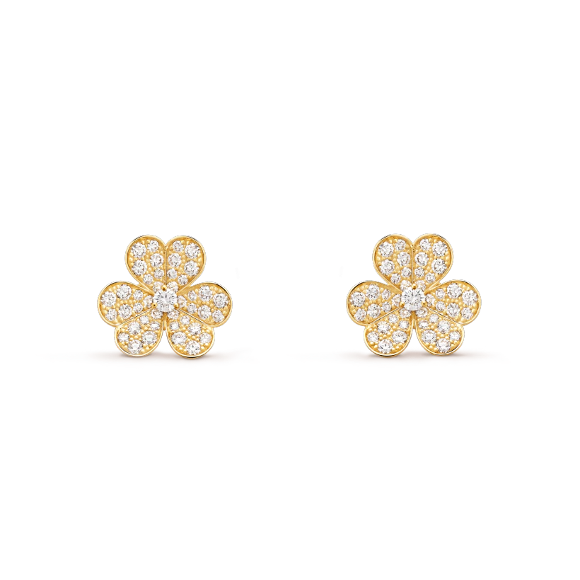 [Luxe Jewelry]FRIVOLE GOLD FLOWER DIAMOND EARRINGS