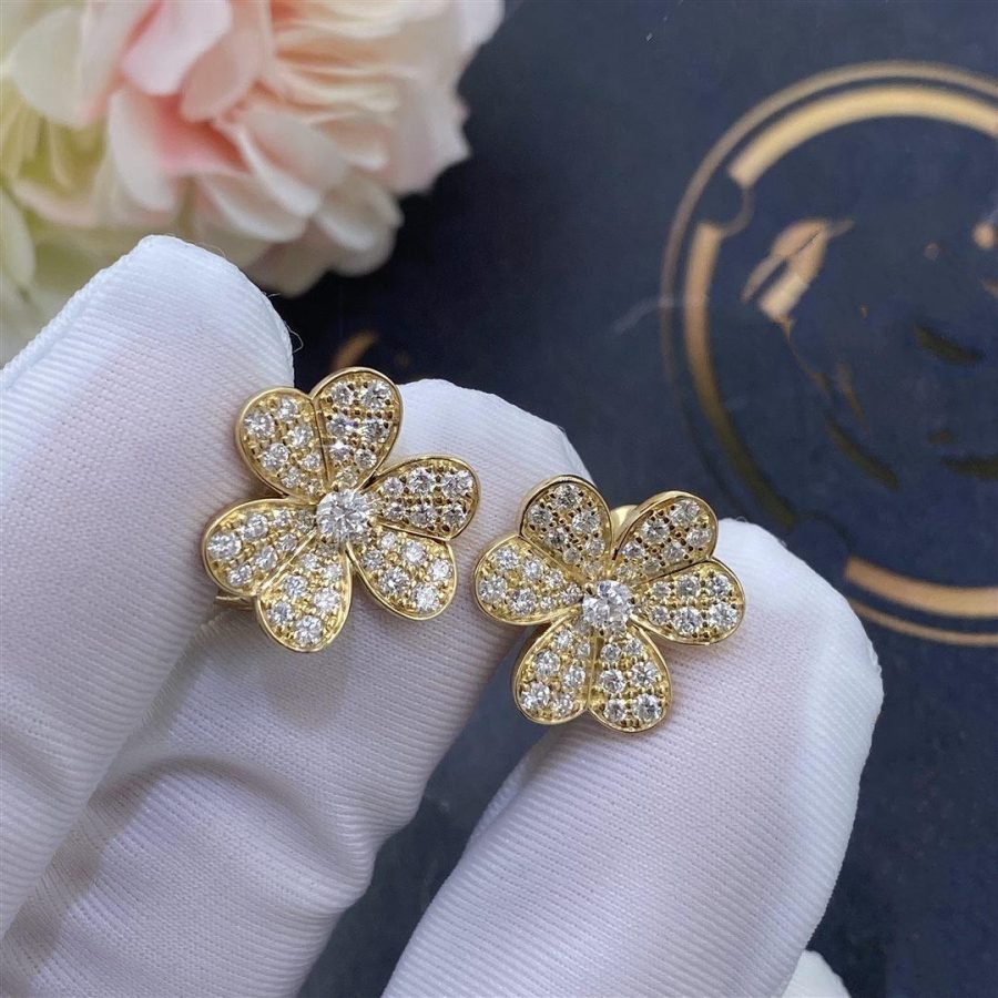 [Luxe Jewelry]FRIVOLE GOLD FLOWER DIAMOND EARRINGS