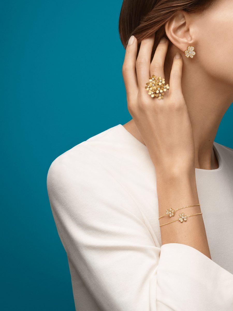 [Luxe Jewelry]FRIVOLE GOLD FLOWER DIAMOND EARRINGS