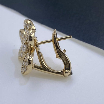 [Luxe Jewelry]FRIVOLE GOLD FLOWER DIAMOND EARRINGS