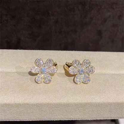 [Luxe Jewelry]FRIVOLE GOLD FLOWER DIAMOND EARRINGS