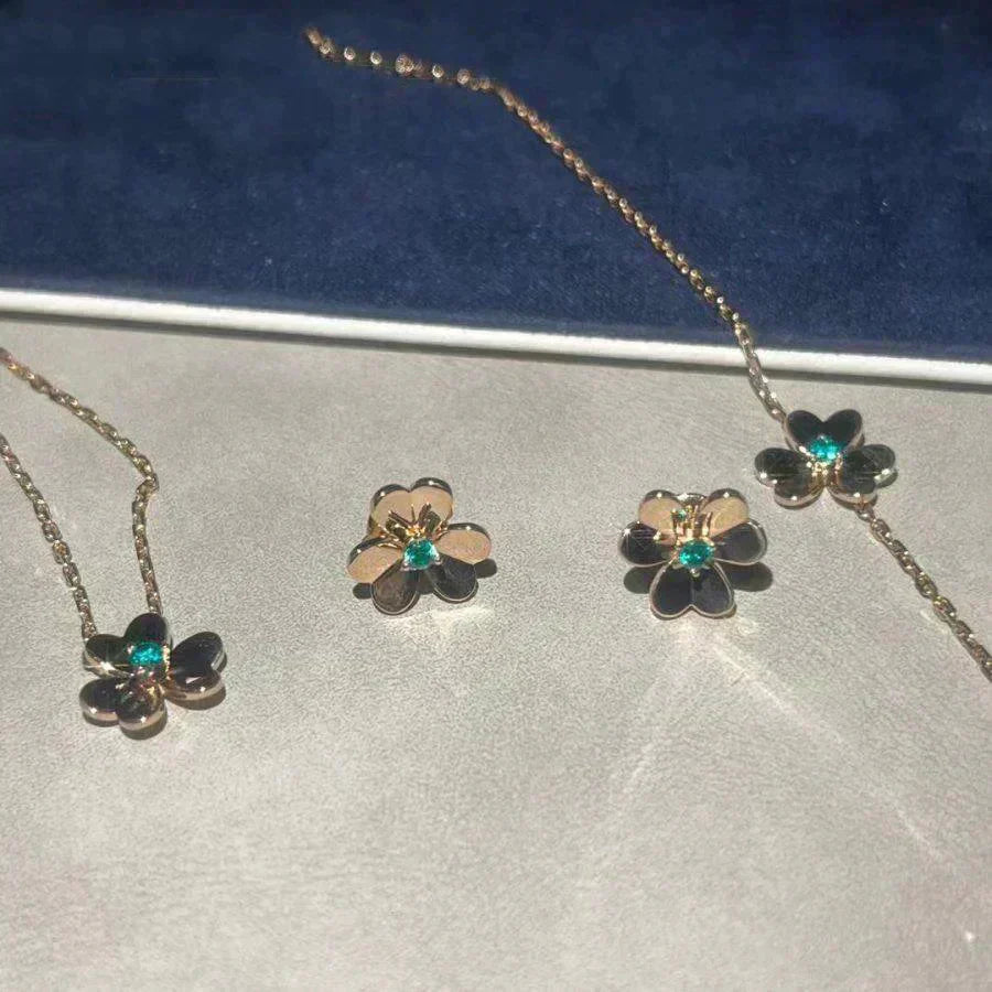 [Luxe Jewelry]FRIVOLE  FLOWER MALACHITE EARRINGS