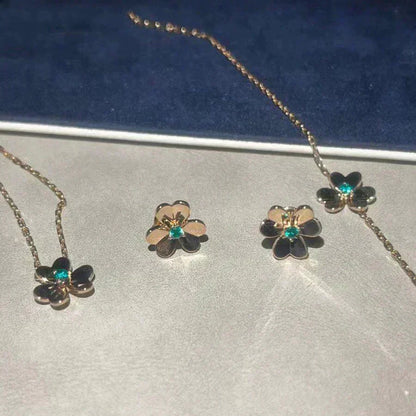 [Luxe Jewelry]FRIVOLE  FLOWER MALACHITE EARRINGS