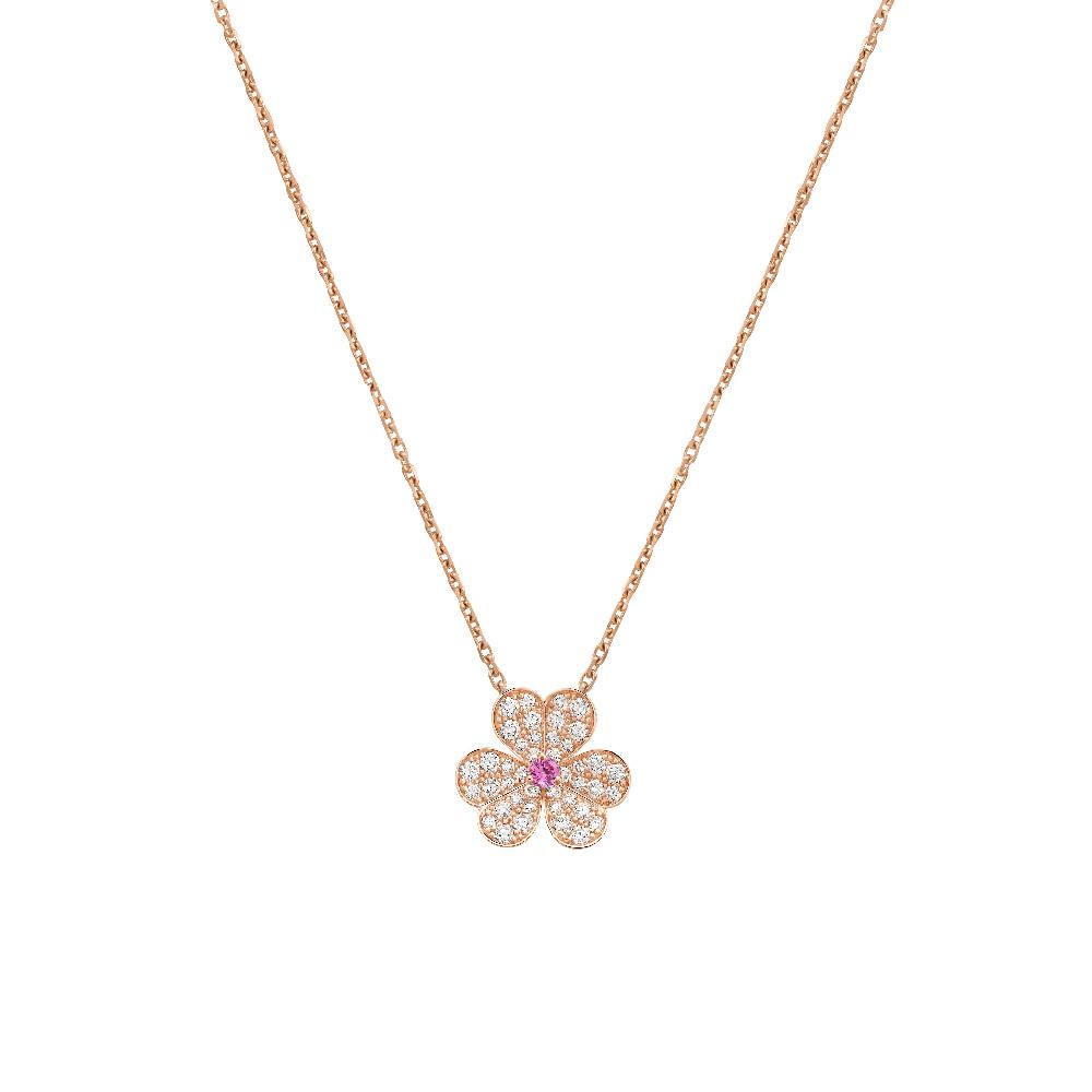 [Luxe Jewelry]FRIVOLE ROSE GOLD FLOWER DIAMOND NECKLACE