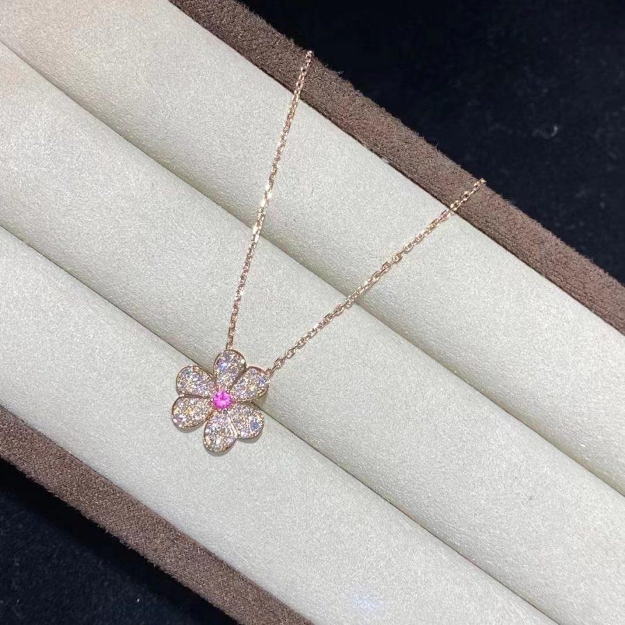[Luxe Jewelry]FRIVOLE ROSE GOLD FLOWER DIAMOND NECKLACE