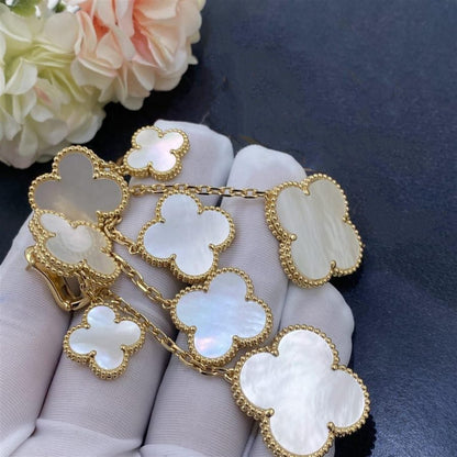 [Luxe Jewelry]CLOVER EARRINGS WHITE MOP 4 MOTIFS GOLD
