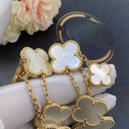 [Luxe Jewelry]CLOVER EARRINGS WHITE MOP 4 MOTIFS GOLD