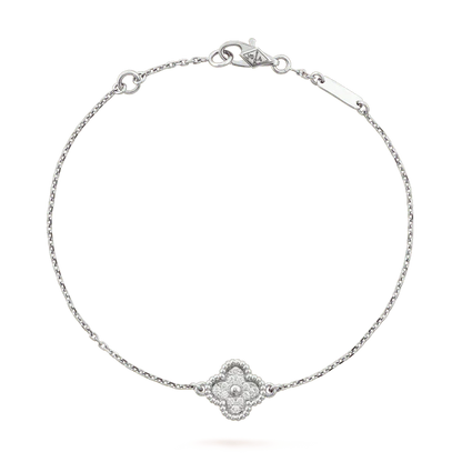 [Luxe Jewelry]CLOVER  SINGLE FLOWER BRACELET SILVER