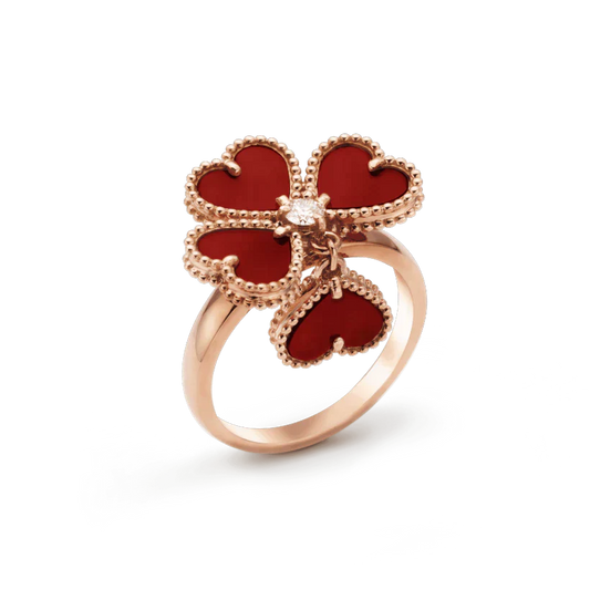 [Luxe Jewelry]SWEET CLOVER CARNELIAN RING