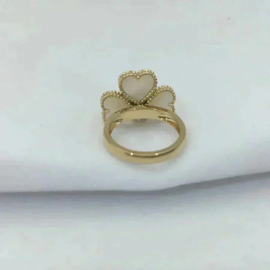 [Luxe Jewelry]SWEET CLOVER WHITE MOP RING
