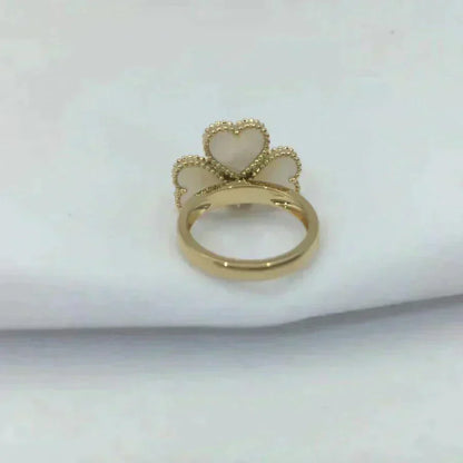[Luxe Jewelry]SWEET CLOVER WHITE MOP RING