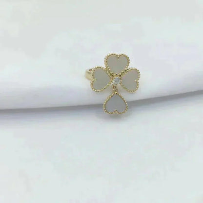 [Luxe Jewelry]SWEET CLOVER WHITE MOP RING
