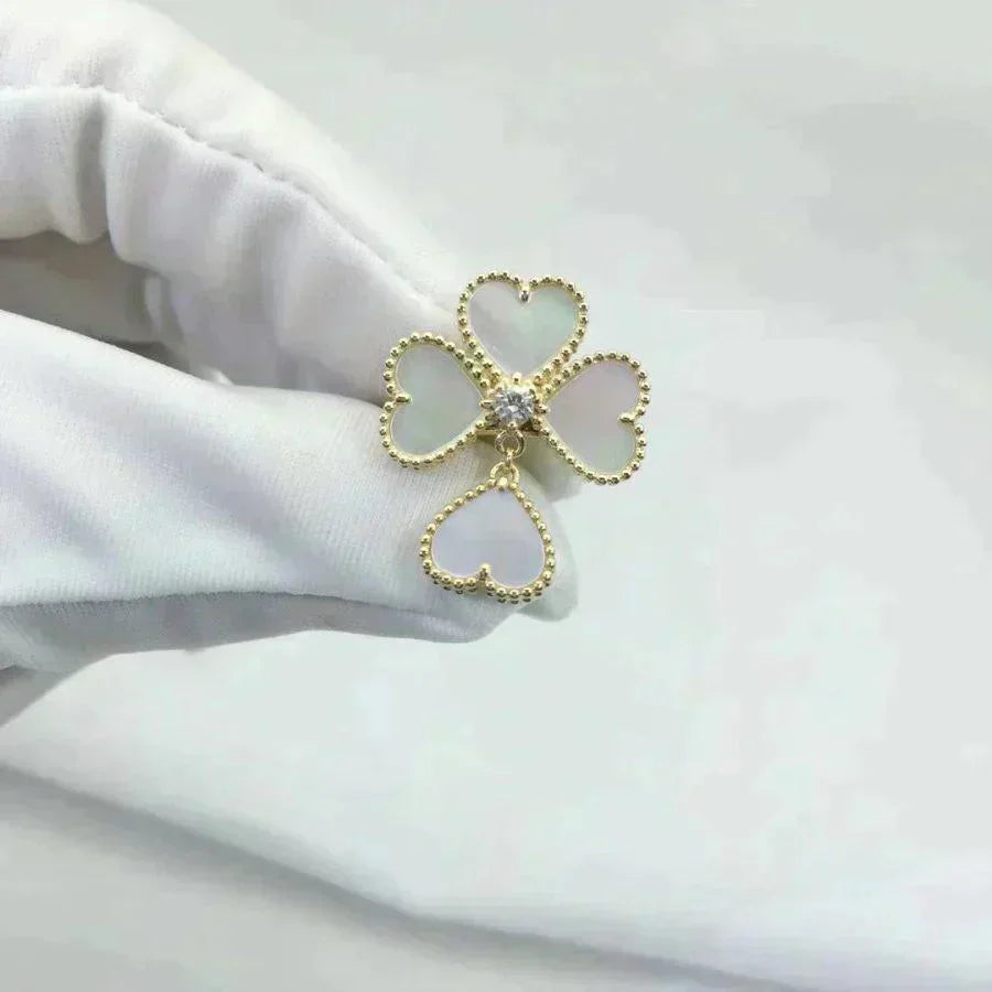 [Luxe Jewelry]SWEET CLOVER WHITE MOP RING
