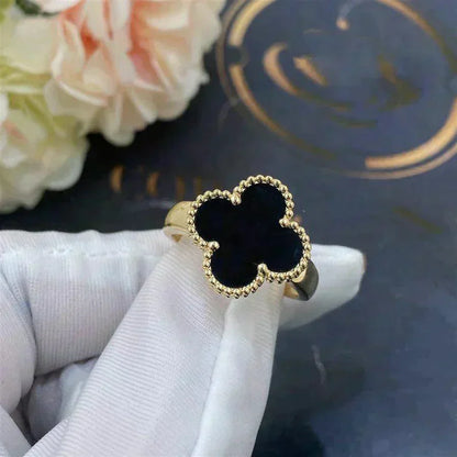 [Luxe Jewelry]CLOVER ONYX RING