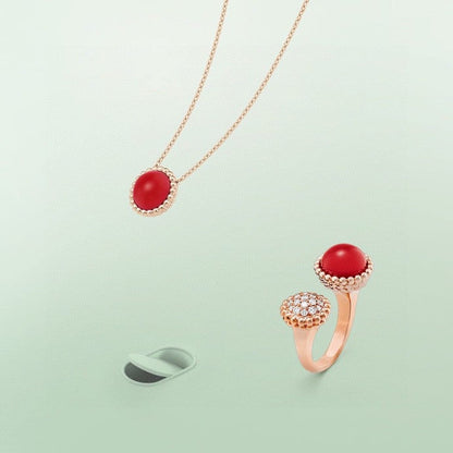 [Luxe Jewelry]PERLEE COULEURS DIAMOND ROSE GOLD BETWEEN THE FINGER RING