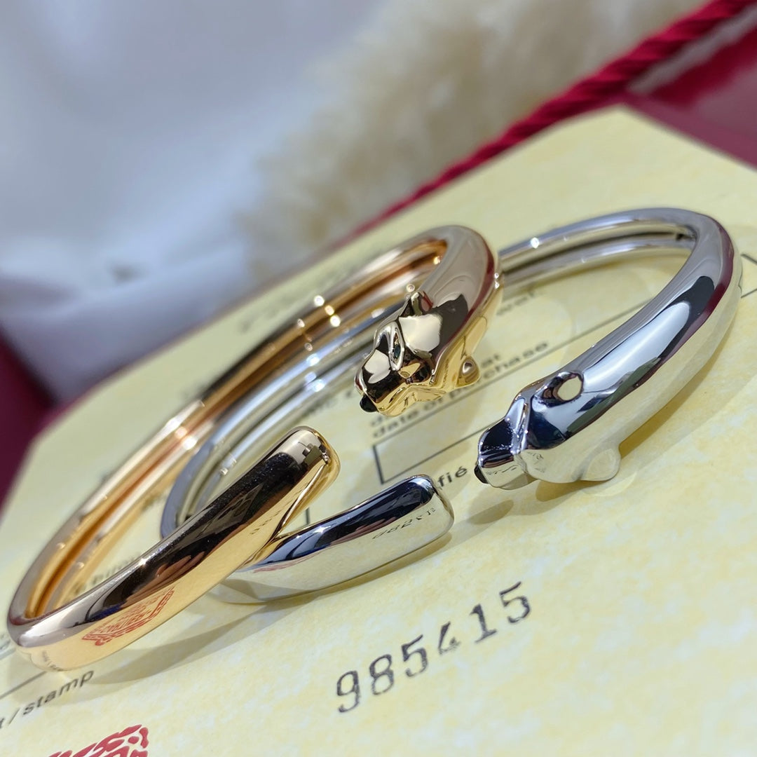 [Luxe Jewelry]PANTHERE SILVER OPEN BRACELET