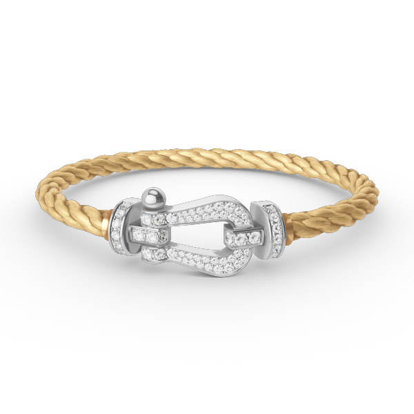 [Luxe Jewelry]FORCE LARGE HORSESHOE FULL DIAMOND BRACELET SILVER
