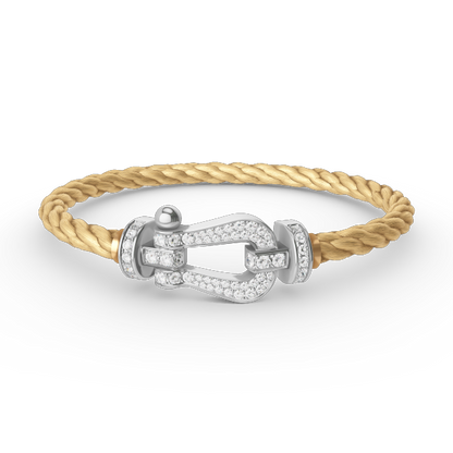 [Luxe Jewelry]FORCE LARGE HORSESHOE FULL DIAMOND BRACELET SILVER