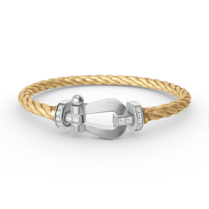 [Luxe Jewelry]FORCE LARGE HORSESHOE HALF DIAMOND BRACELET SILVER