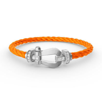 [Luxe Jewelry]FORCE LARGE HORSESHOE HALF DIAMOND BRACELET SILVER