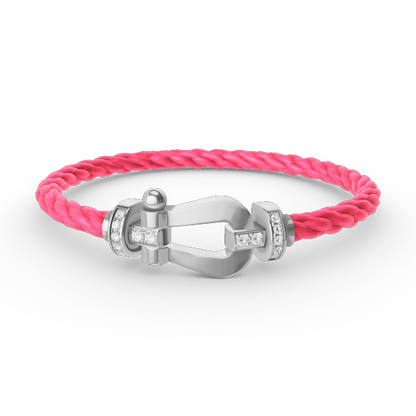 [Luxe Jewelry]FORCE LARGE HORSESHOE HALF DIAMOND BRACELET SILVER
