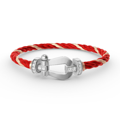 [Luxe Jewelry]FORCE LARGE HORSESHOE HALF DIAMOND BRACELET SILVER