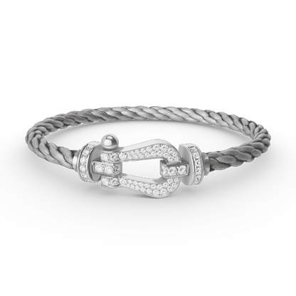 [Luxe Jewelry]FORCE LARGE HORSESHOE FULL DIAMOND BRACELET SILVER