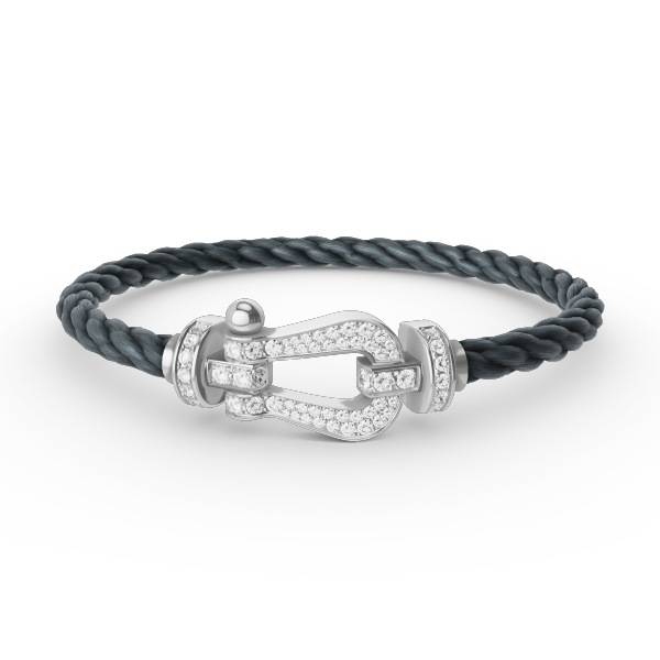 [Luxe Jewelry]FORCE LARGE HORSESHOE FULL DIAMOND BRACELET SILVER