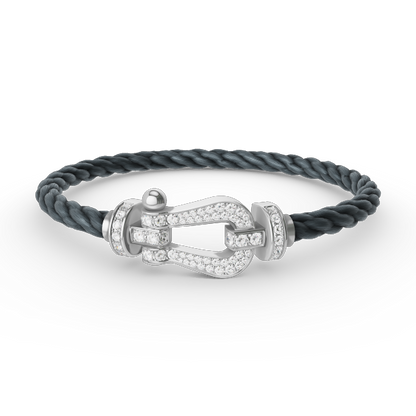 [Luxe Jewelry]FORCE LARGE HORSESHOE FULL DIAMOND BRACELET SILVER