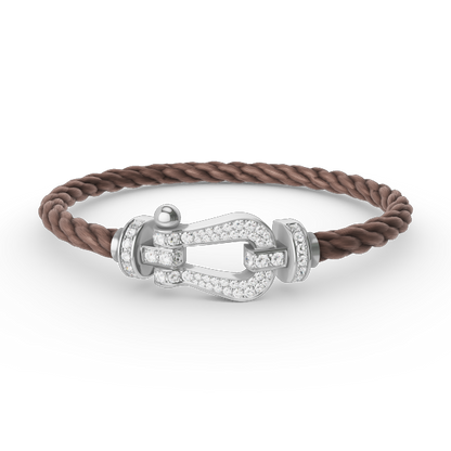 [Luxe Jewelry]FORCE LARGE HORSESHOE FULL DIAMOND BRACELET SILVER