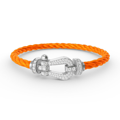 [Luxe Jewelry]FORCE LARGE HORSESHOE FULL DIAMOND BRACELET SILVER