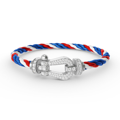 [Luxe Jewelry]FORCE LARGE HORSESHOE FULL DIAMOND BRACELET SILVER