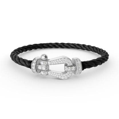 [Luxe Jewelry]FORCE LARGE HORSESHOE FULL DIAMOND BRACELET SILVER