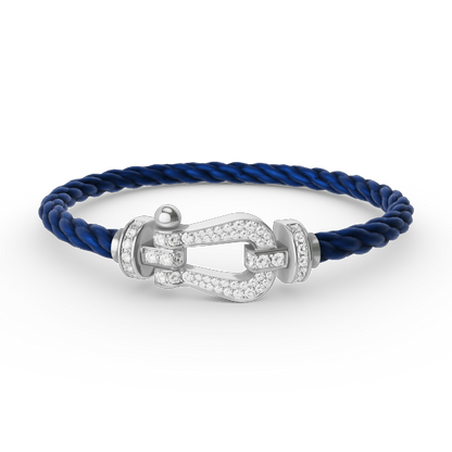 [Luxe Jewelry]FORCE LARGE HORSESHOE FULL DIAMOND BRACELET SILVER
