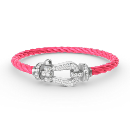 [Luxe Jewelry]FORCE LARGE HORSESHOE FULL DIAMOND BRACELET SILVER