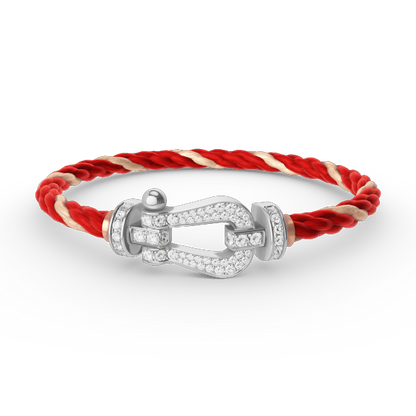 [Luxe Jewelry]FORCE LARGE HORSESHOE FULL DIAMOND BRACELET SILVER