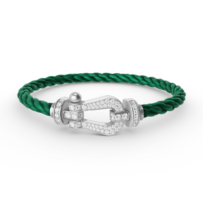 [Luxe Jewelry]FORCE LARGE HORSESHOE FULL DIAMOND BRACELET SILVER