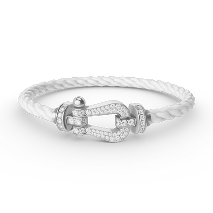 [Luxe Jewelry]FORCE LARGE HORSESHOE FULL DIAMOND BRACELET SILVER