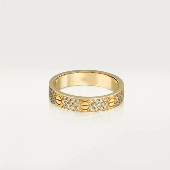 [Luxe Jewelry]LOVE RING 3.6MM DIAMOND PAVED