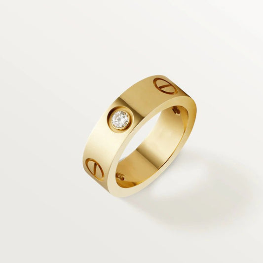 [Luxe Jewelry]LOVE RING 5.5MM 3 DIAMONDS PINK GOLD