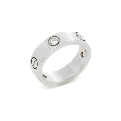 [Luxe Jewelry]LOVE RING 5.5MM 3 DIAMONDS SILVER
