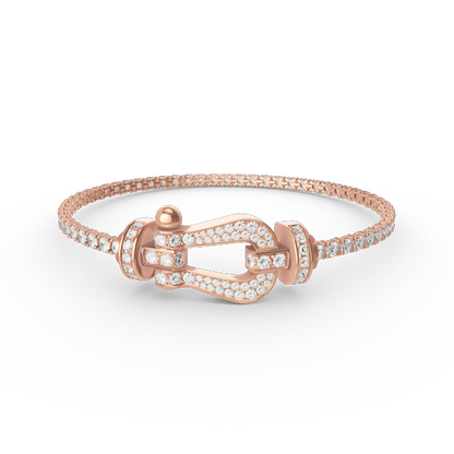 [Luxe Jewelry]FORCE  LARGE HORSESHOE FULL DIAMOND TENNIS BRACELET