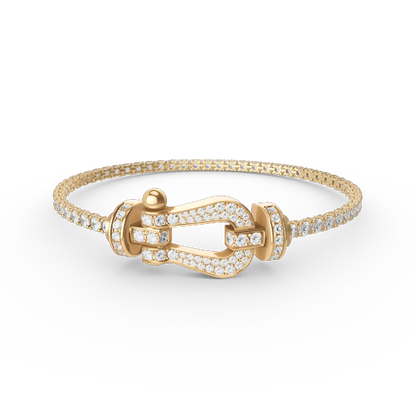 [Luxe Jewelry]FORCE  LARGE HORSESHOE FULL DIAMOND TENNIS BRACELET